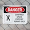 Signmission 7 in H x 10 in W, Plastic, Rectangle, Confined Space Enter By Permit Only OS-2PACK-DS-P-710-L-1094 - alternate 2